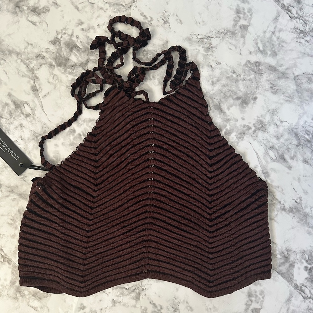 Maniere de Voir knitted halter top